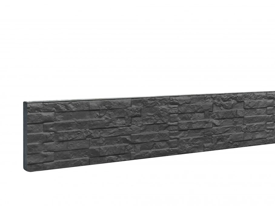 Betonplaat Dubbelzijdig Leisteenmotief 3.5 x 36 cm (35 x 360 mm) Antraciet Ongecoat - Lengte 184 cm - Afbeelding 1